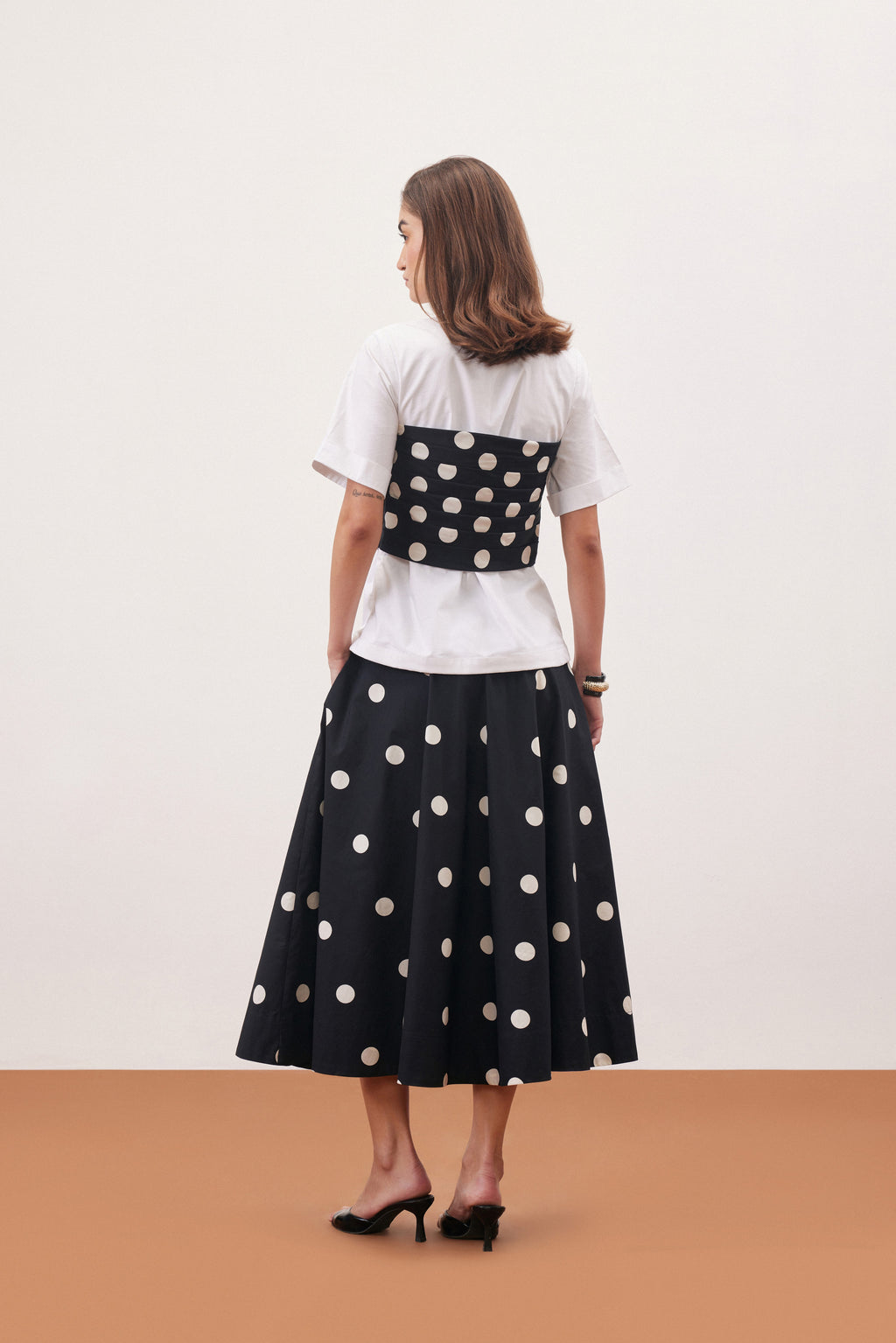 POLKA SHIRT AND SKIRT DRESS