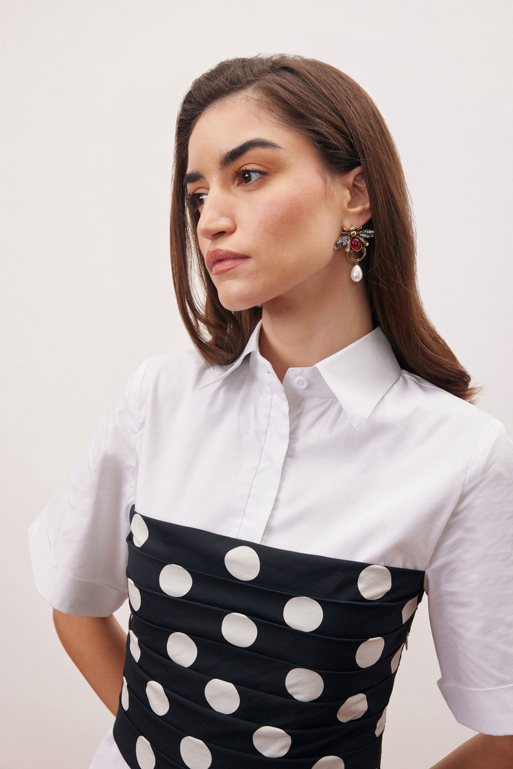 POLKA SHIRT AND SKIRT DRESS